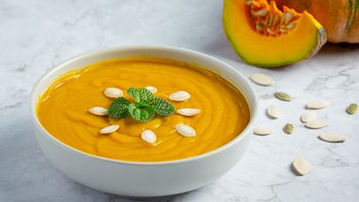 Kürbissuppe mit Ingwer und Kokosmilch